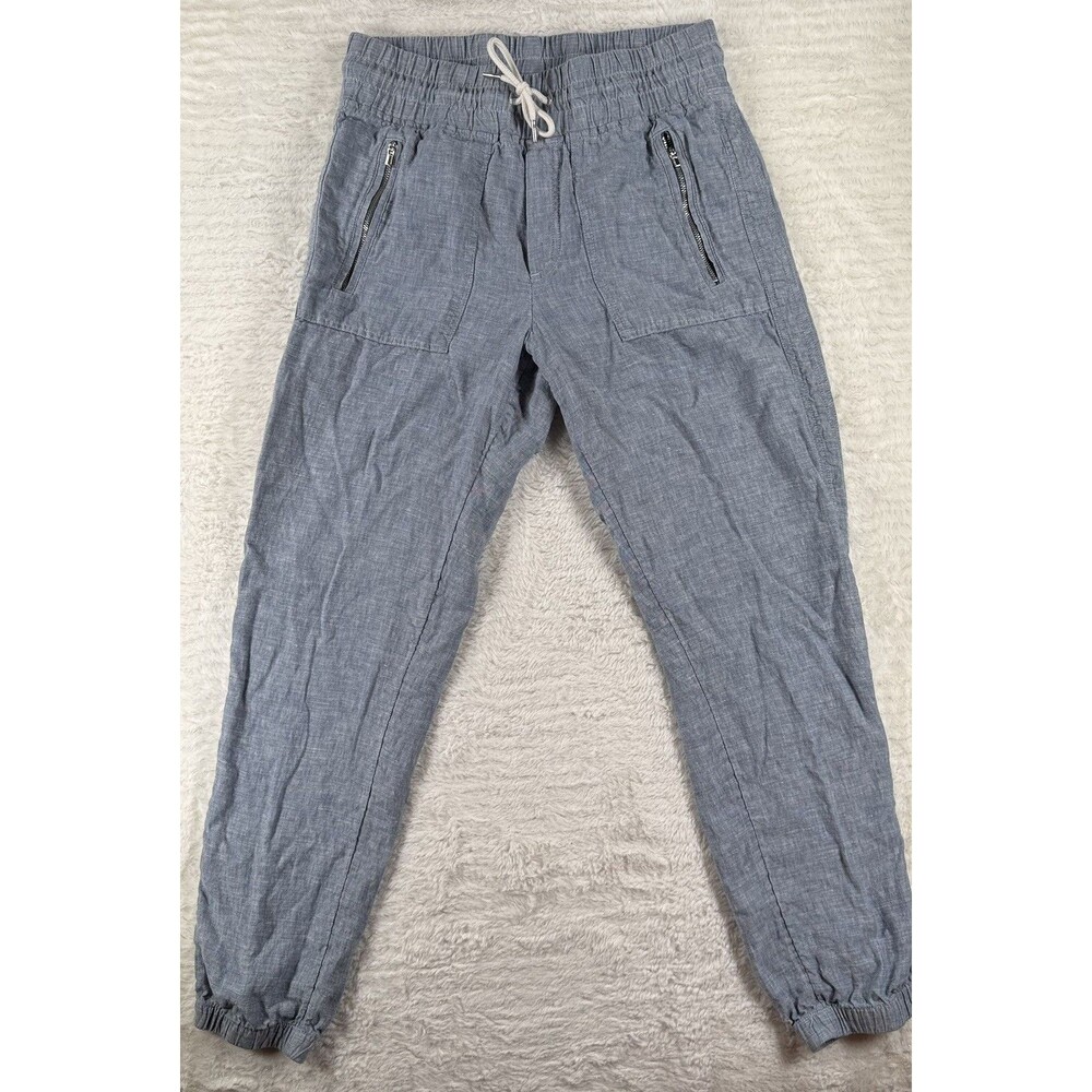 ATHLETA Cabo Tide Linen Jogger Womens Size 4 Drawstring Blue
